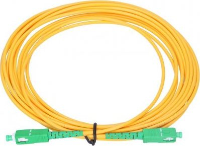 Fotoja e Kabllo patchcord ExtraLink, SC / APC-SC / APC SM G.652D Simplex, 20 m, e verdhë
