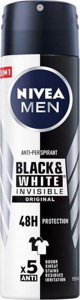 Fotoja e Deodorant për meshkuj Nivea Invisible Power Black & White, 150 ml