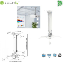 Fotoja e Mbajtës për projektor Techly (309654), për tavan, 38-58cm, i hirtë