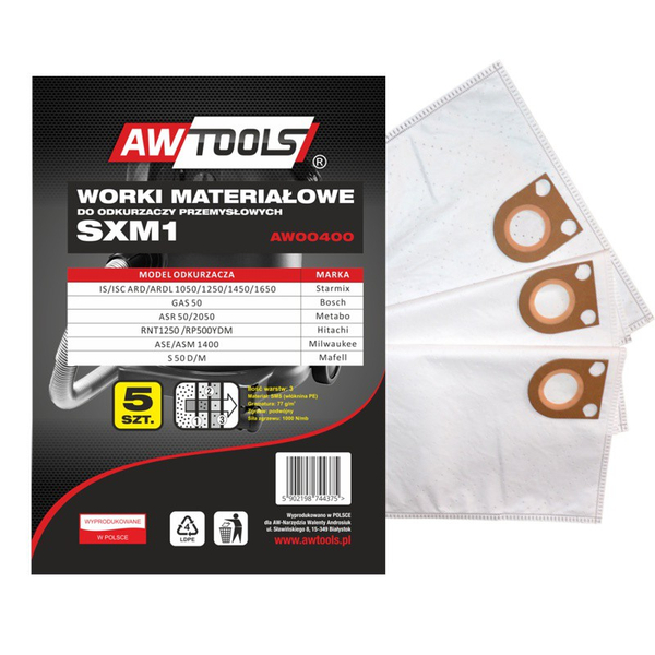 Fotoja e Set thasë për fshesë elektrike AWTools (AW00400), 5 copë
