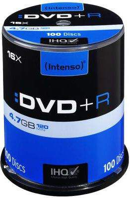 Fotoja e Disqe Intenso DVD+R, 4.7GB, 16x, 100 copë
