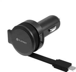 Fotoja e Karikues me kabëll rrotulluese Platinet [44650], 2.4A, microUSB
