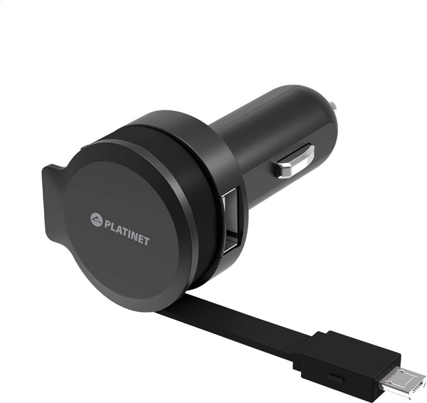 Fotoja e Karikues me kabëll rrotulluese Platinet [44650], 2.4A, microUSB