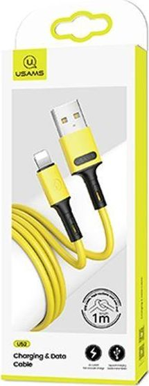 Fotoja e Kabllo USAMS USB-A-Lighting, 1m, e verdhë