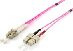 Fotoja e Kabllo Equip Fibër Optike Patchcord SC - LC, 50/125 OM4, 3m, rozë