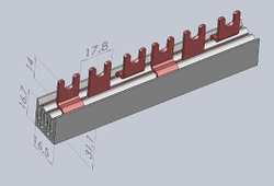 Fotoja e Busbar lidhëse Eti-Polam IZ12/1F/54 54 002921026, 1P, 80A, 12mm2