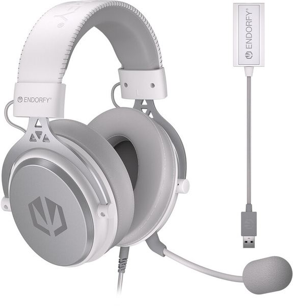 Fotoja e Kufje Endorfy Viro Plus USB Onyx White, të bardha