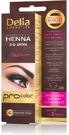Fotoja e Xhel për vetulla Delia Henna, nr. 3.0, i kaftë i errët