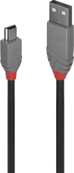 Fotoja e Kabllo Lindy USB-A - miniUSB, 5 m, e hirtë