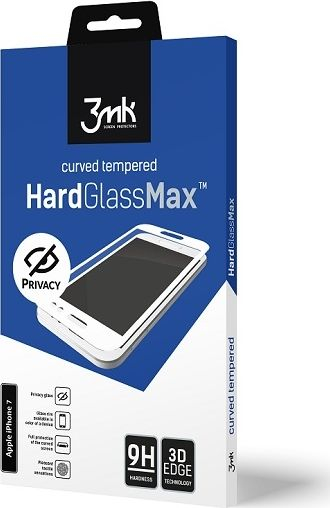 Fotoja e Mbrojtëse për ekran 3MK Hardglass Max Privacy për iPhone 7, e zezë