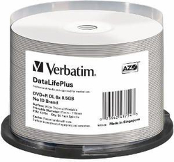 Fotoja e Disk Verbatim DVD+R, 8.5GB, 8x, 50 copë
