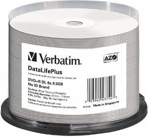 Fotoja e Disk Verbatim DVD+R, 8.5GB, 8x, 50 copë