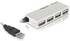 Fotoja e Hub USB 2.0 DeLOCK 87445, 4 porte USB Type‑A, kabllo 23 cm, transfert deri në 480 Mbps, i bardhë, Picture 1