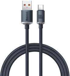 Fotoja e Kabllo karikimi / të dhënash Baseus Crystal Shine Series USB-A - USB-C, 100W, 1.2m, e zezë