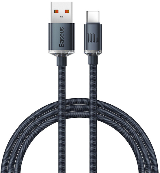 Fotoja e Kabllo karikimi / të dhënash Baseus Crystal Shine Series USB-A - USB-C, 100W, 1.2m, e zezë