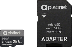Fotoja e Kartë memorje Platinet Pro Micro SD, 256GB, e zezë