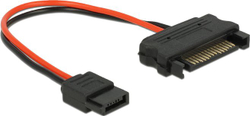 Fotoja e Kabllo Delock (84873), SATA 15 pin - SATA 6 pin, 0.1 m, e kuqe