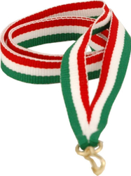 Fotoja e Shirit për medalje Victoria Sport, 11 mm, i bardhë/kuq/gjelbër