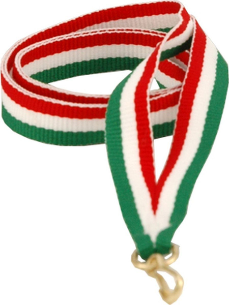 Fotoja e Shirit për medalje Victoria Sport, 11 mm, i bardhë/kuq/gjelbër