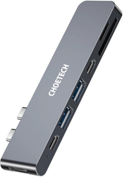 Fotoja e Hub Choetech, HUB-M14, USB-C, 2x USB-A 3.0, HDMI 4K, PD 100W, lexues karte