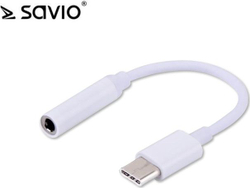 Fotoja e Përshtatës Elmak Savio SAVIO AK-35, USB-C në Jack 3.5mm, 12cm, i bardhë