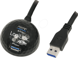 Fotoja e USB Hub LogiLink 2x USB-A 3.0, i zi