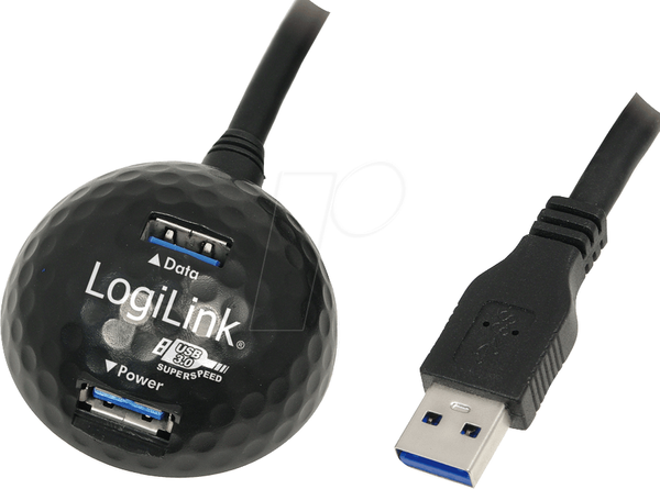 Fotoja e USB Hub LogiLink 2x USB-A 3.0, i zi