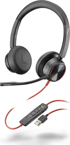 Fotoja e Kufje me mikrofon Poly Blackwire C8225, të zeza
