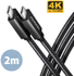 Fotoja e Kabllo AXAGON USB-C - USB-C SPEED+ USB3.2 Gen 2, PD100W 5A, 4K UHD, 2m, e zezë, Picture 1