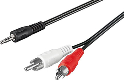 Fotoja e Kabllo Techly (907545), Jack 3.5 mm - RCA (Cinch) x 2, 3 m, e zezë
