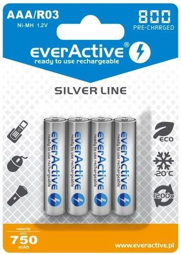 Fotoja e Bateri AAA EverActive Silver Line R03 800mAh, 4 copë
