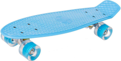 Fotoja e Skateboard plastik Enero 1007366, 56 cm × 15 cm, rrota PU 60 × 45 mm, ABEC‑7, LED, i kaltër