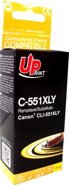 Fotoja e Ngjyrë për printer UPrint C-551XLY / CLI551Y XL, e verdhë