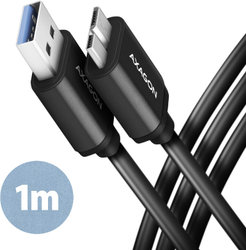 Fotoja e Kabllo AXAGON USB-A - micro USB 3.2 Gen 1 SPEED, 3A, 1m, e zezë