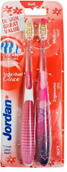 Fotoja e Set i furçave për dhëmbë Jordan DUO Individual Clean Soft, 2 copë, rozë