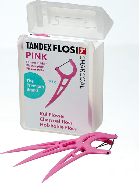 Fotoja e Fije për pastrim të dhëmbëve Tandex Flosser, 10 copë, rozë