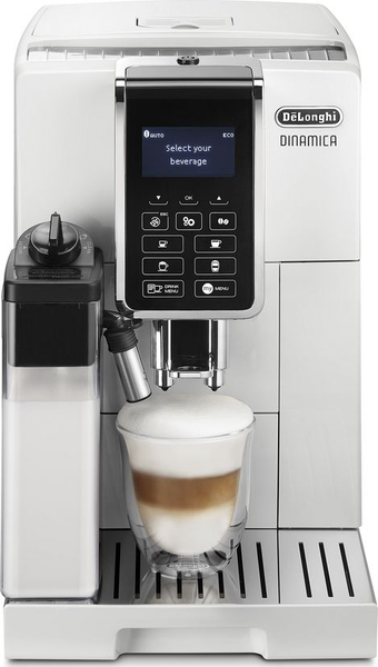 Fotoja e Aparat kafeje DeLonghi Dinamica ECAM 350.55.W, 34.8x23.6x42.9 cm, i bardhë