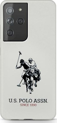 Fotoja e Mbrojtëse US POLO Silicone për Galaxy S21 Ultra, e bardhë