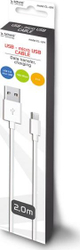 Fotoja e Kabllo Savio USB-A në microUSB, 2m, e bardhë