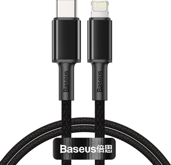 Fotoja e Kabllo Baseus (CATLGD-01), USB-C – Lightning, 1 m, e zezë