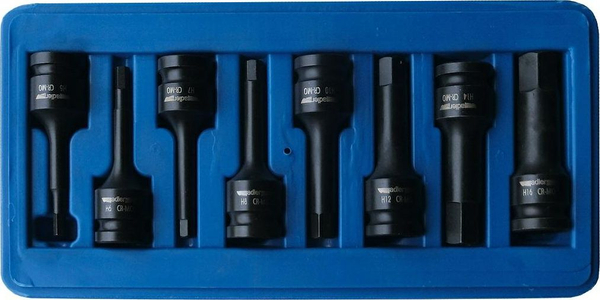 Fotoja e Çelësa gjashtëkëndorë Adler AD-08D, 1 / 2", 8 copë, të zi