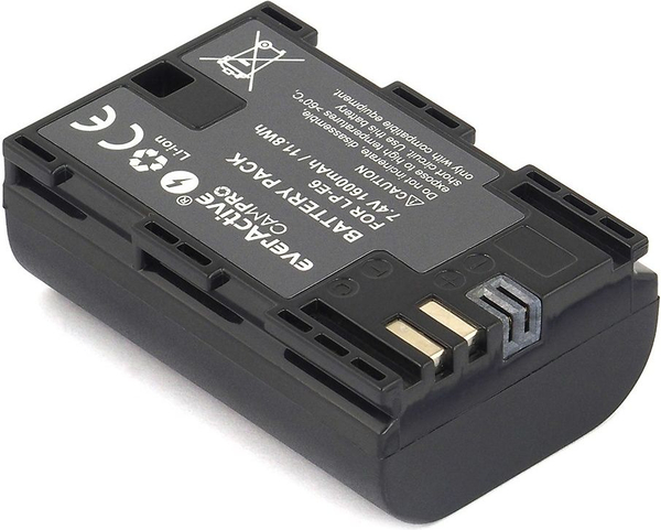 Fotoja e Zëvendësues i baterisë EverActive për Canon LP-E6, 1600mAh