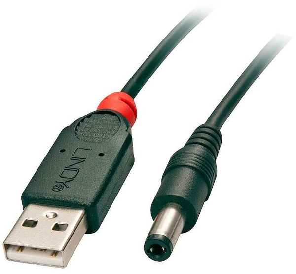 Fotoja e Kabllo Lindy 70268, USB-A në DC, 1.5 m, e zezë