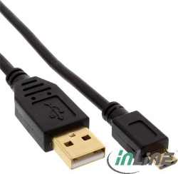 Fotoja e Kabllo InLine microUSB, 3 m, e zezë