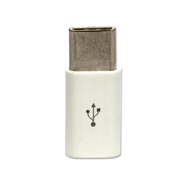 Fotoja e Përshtatës USB, USB-C - microUSB, i bardhë