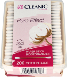 Fotoja e Sytha për vesh Cleanic Pure Effect, 200 copë, të bardha