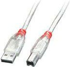 Fotoja e Kabllo Lindy USB-A - USB-B, 0.5m, transparente