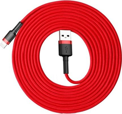 Fotoja e Kabllo Baseus (CALKLF-R09), USB-A - Lightning, 3m, e kuqe