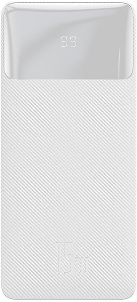 Fotoja e Powerbank me ekran dixhital Baseus Bipow, 30000mAh, 15W, i bardhë