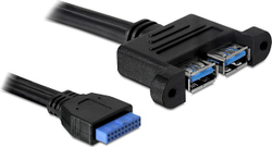 Fotoja e Kabllo Delock USB ext - int, 0.45m, e zezë